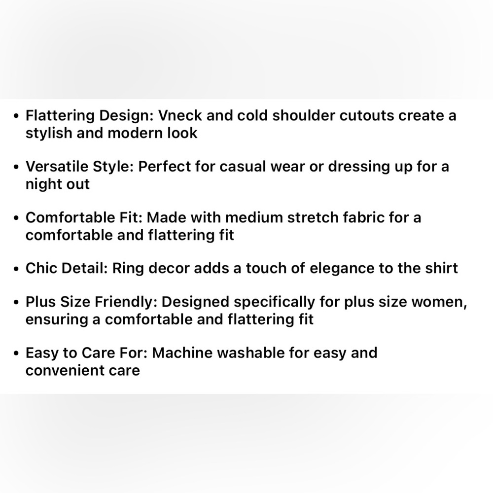 3XL (22) Plus Size V Neck Cold Shoulder Ring T-shirt Casual Women’s Stretch NWOT - Picture 7 of 7